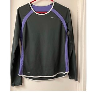 Dark grey and purple Nike top size M